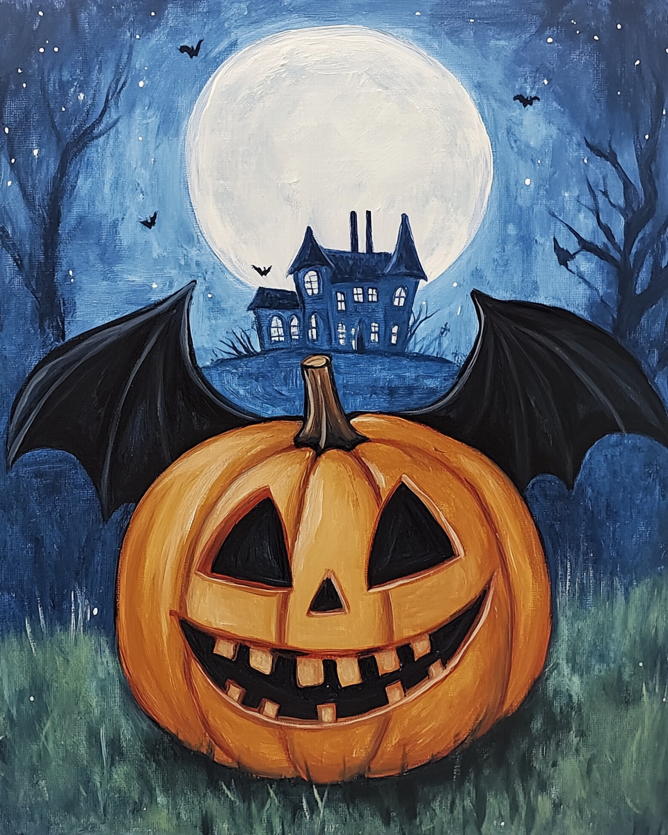 Batwing Toothy Jacko Lantern Diamond Art Kit