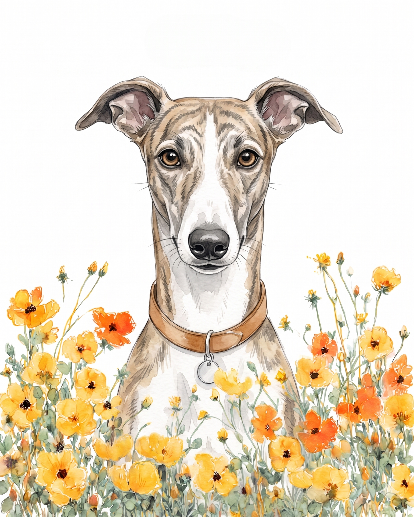 Yellow Poppies Greyhound Welcome Diamond Art Kit