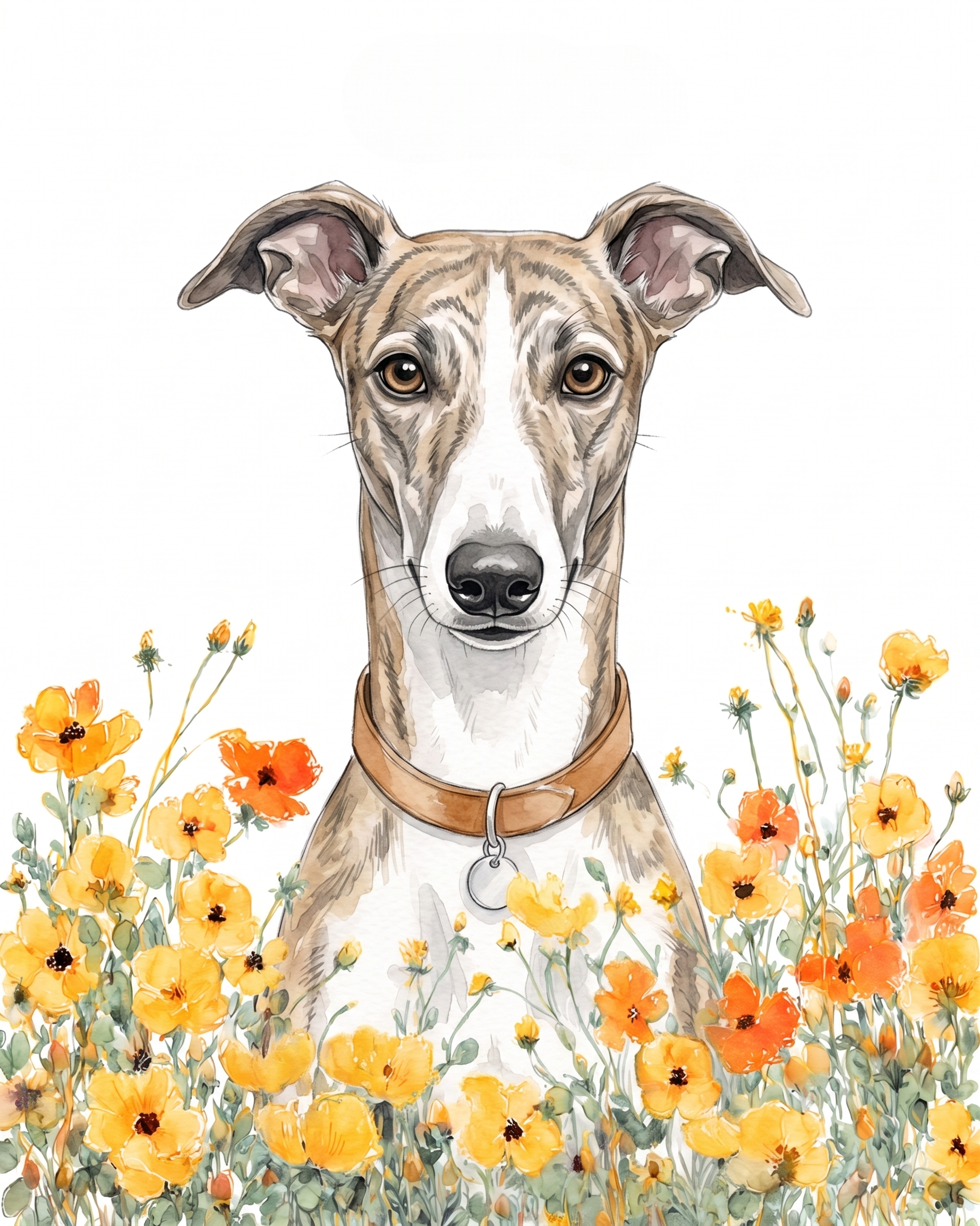 Yellow Poppies Greyhound Welcome Diamond Art Kit