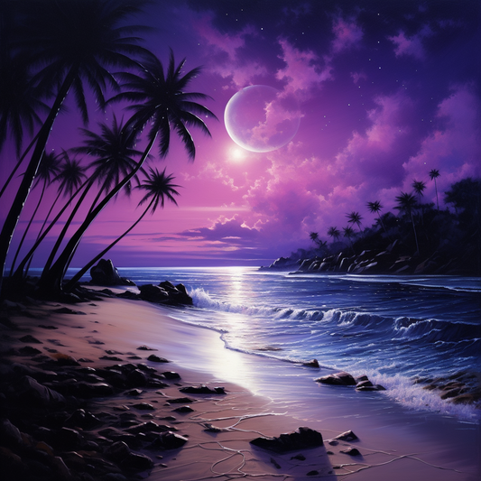 Moon Eclipse Beach Diamond Art Kit
