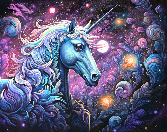 Purple Mane Galaxy Unicorn Diamond Art Kit