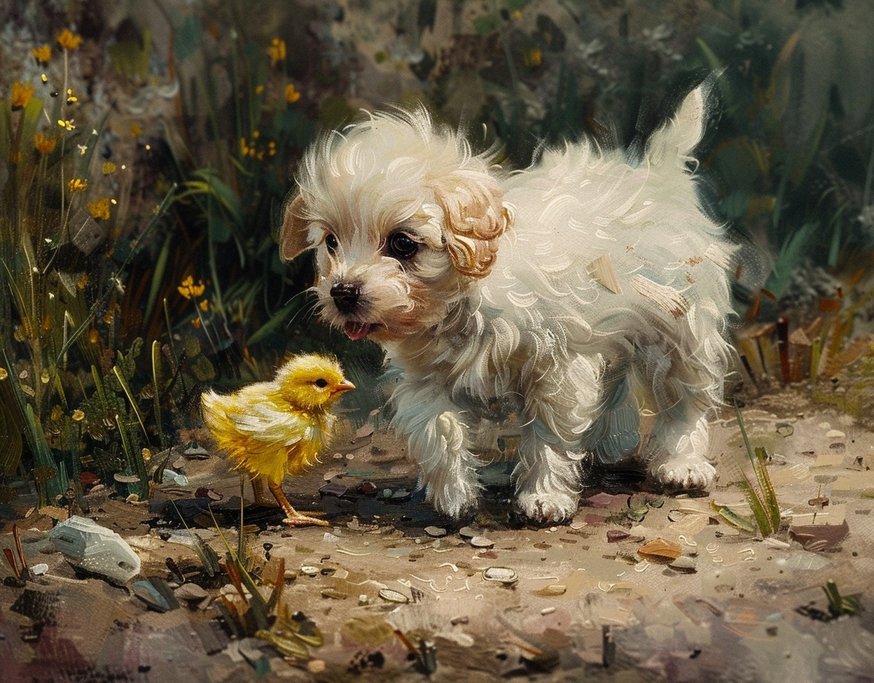 Chick And Scruffy Puppy Diamond Art Kit