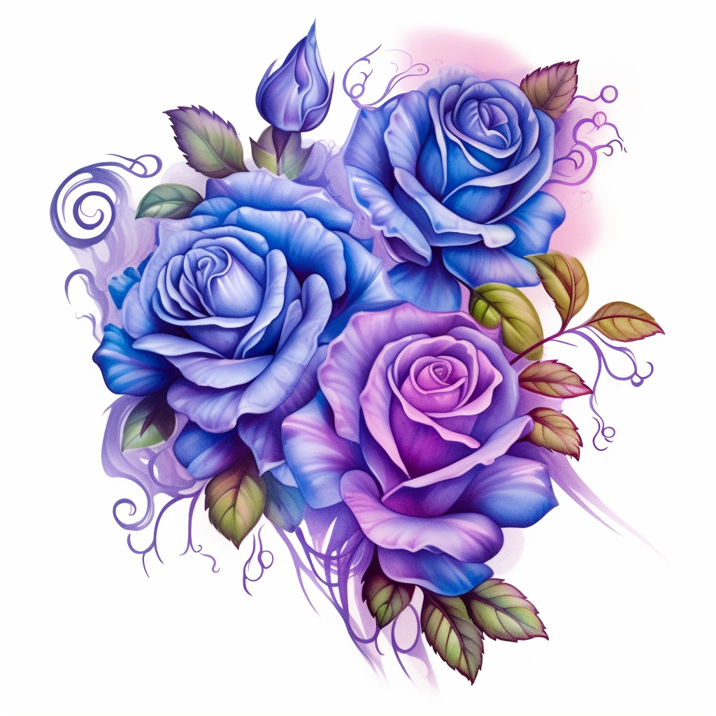 Blue Purple Roses Diamond Art Kit