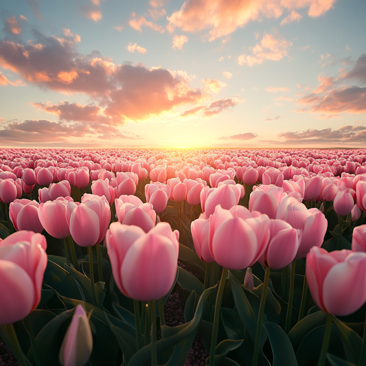 Sunrise Pink Tulips Diamond Art Kit