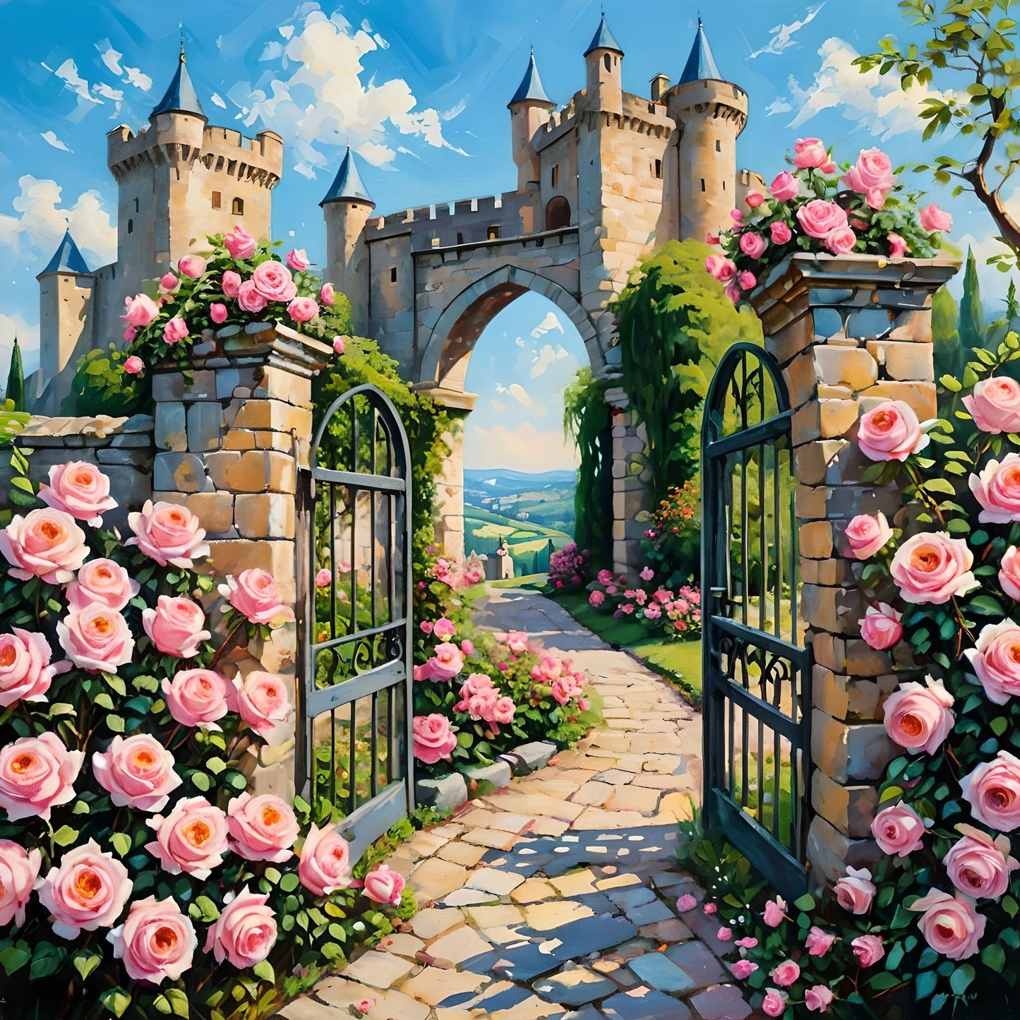 Castlegate Pink Roses Diamond Art Kit