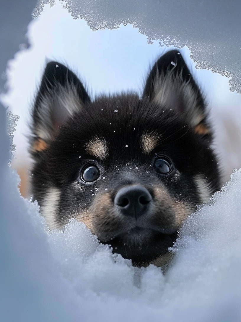 Puppy In The Snow Diamond Art Kit