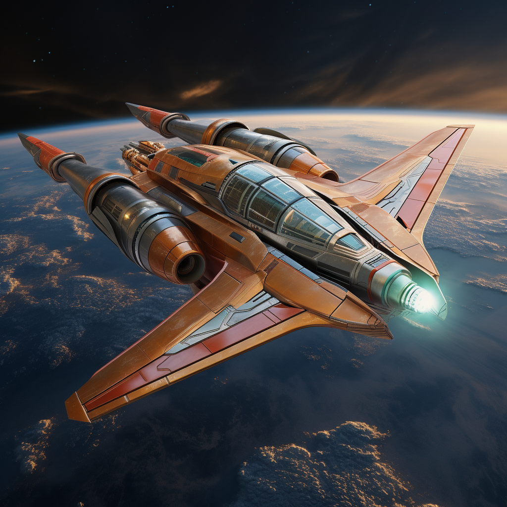 Orange Spaceship Diamond Art Kit