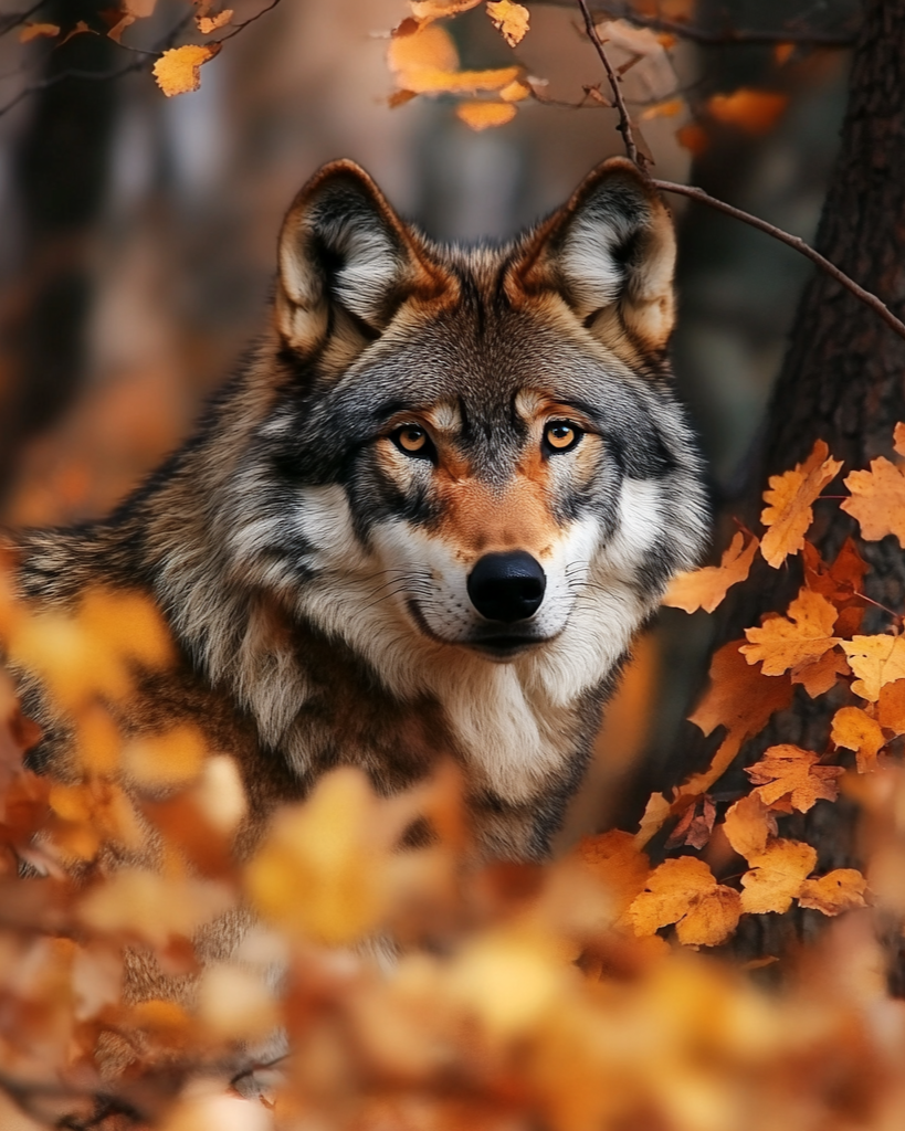 Wolf Leaves Diamond Art Kit