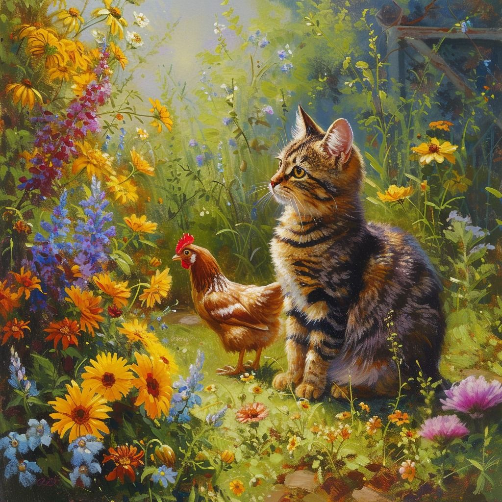 Cat And Chicken Diamond Art Kit