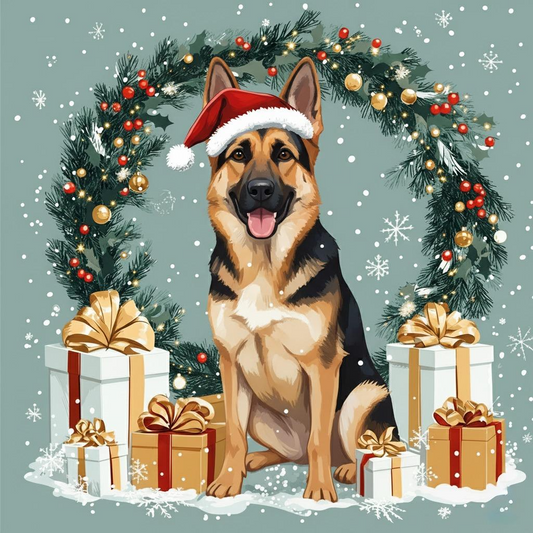 Christmas Arch German Shepherd Diamond Art Kit