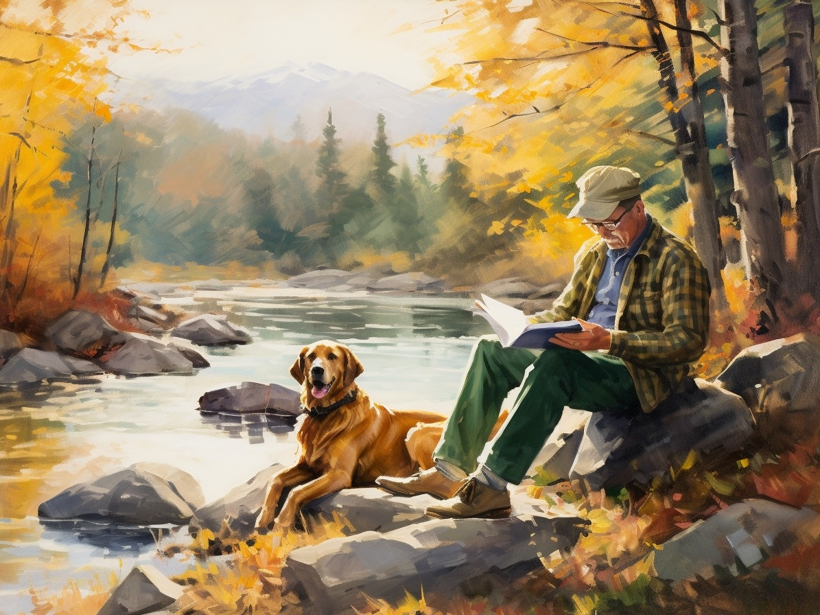 Man Reading River Diamond Art Kit