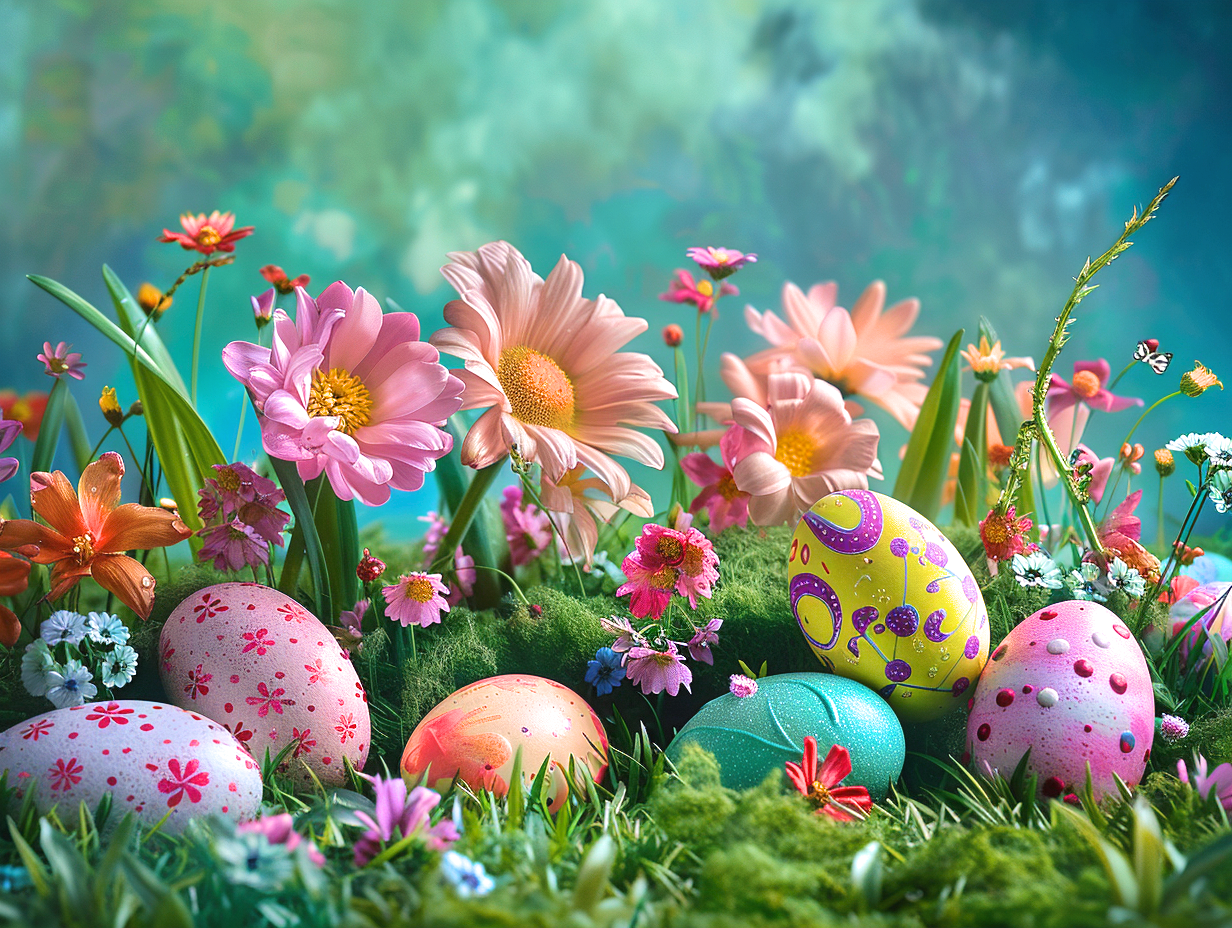 Flowers And Easter Eggs Diamond Art Kit