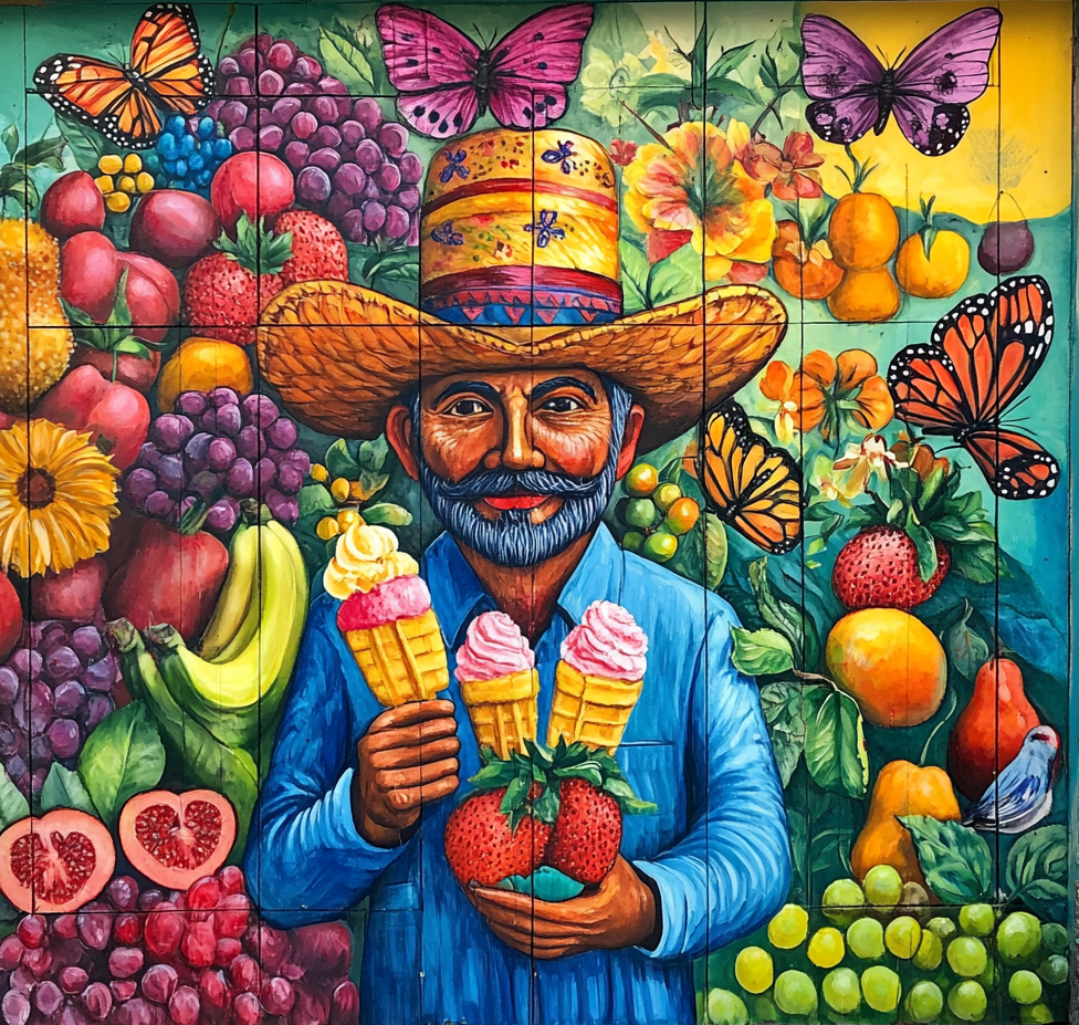 Abstract Mexican Ice Cream Man Diamond Art Kit