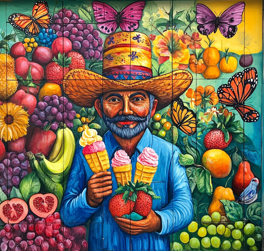 Abstract Mexican Ice Cream Man Diamond Art Kit