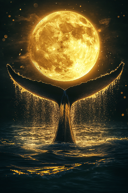 Whale Tail Moon Lg Ht Diamond Art Kit