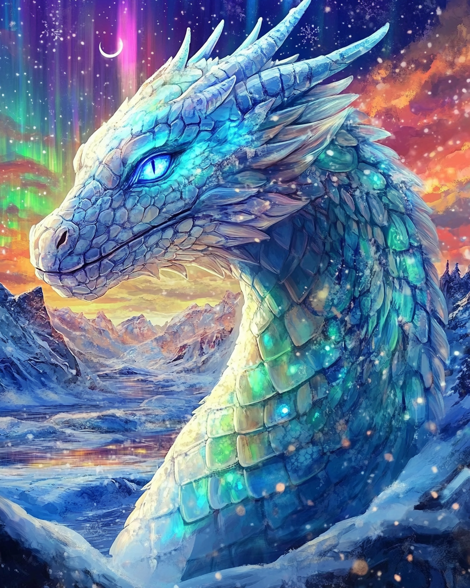 Arctic Lights Water Dragon Diamond Art Kit