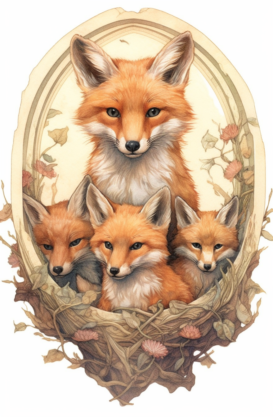 Fox And Three Kits Diamond Art Kit