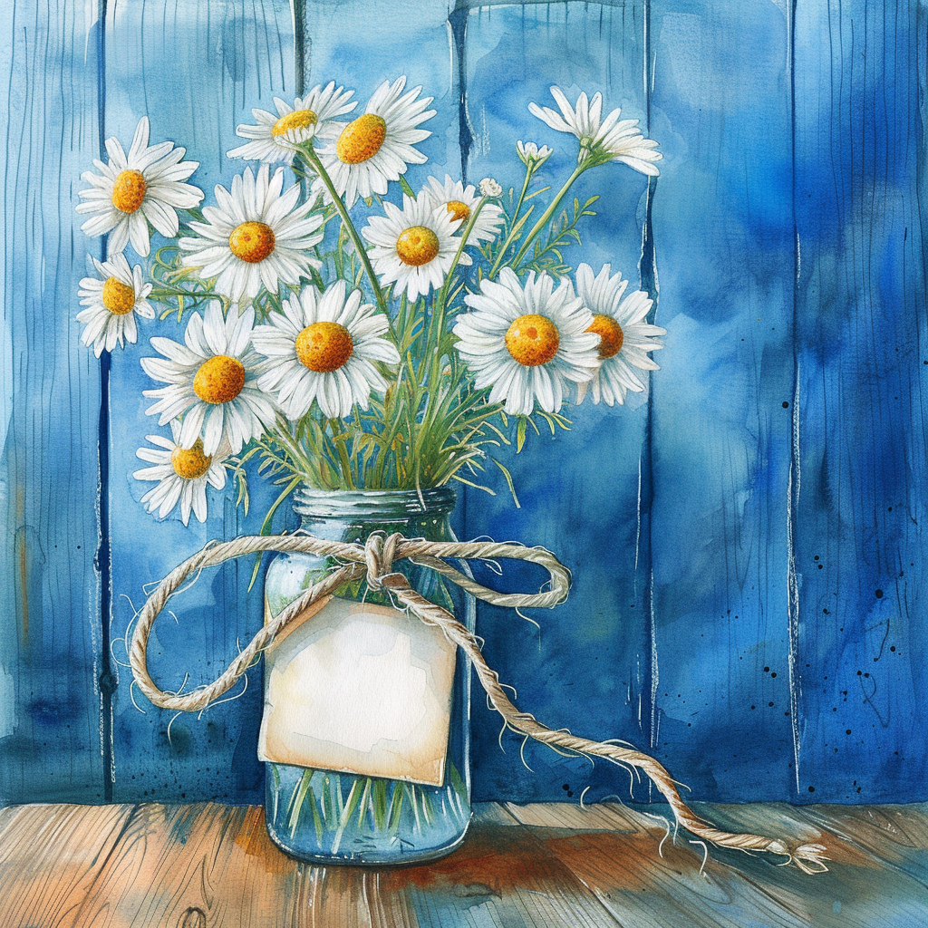 White Daisies In A Jar Diamond Art Kit