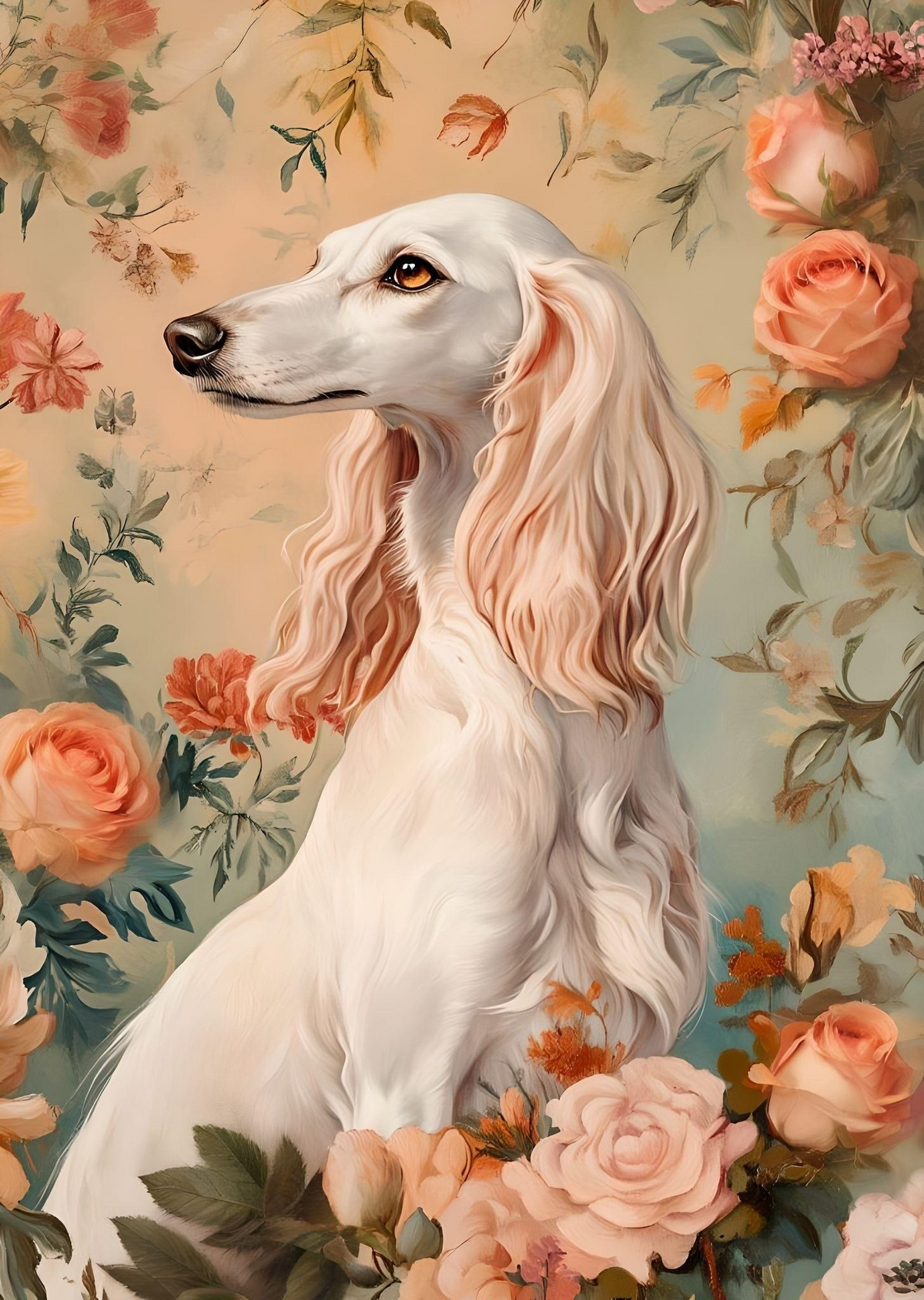 Saluki In Flowers Diamond Art Kit