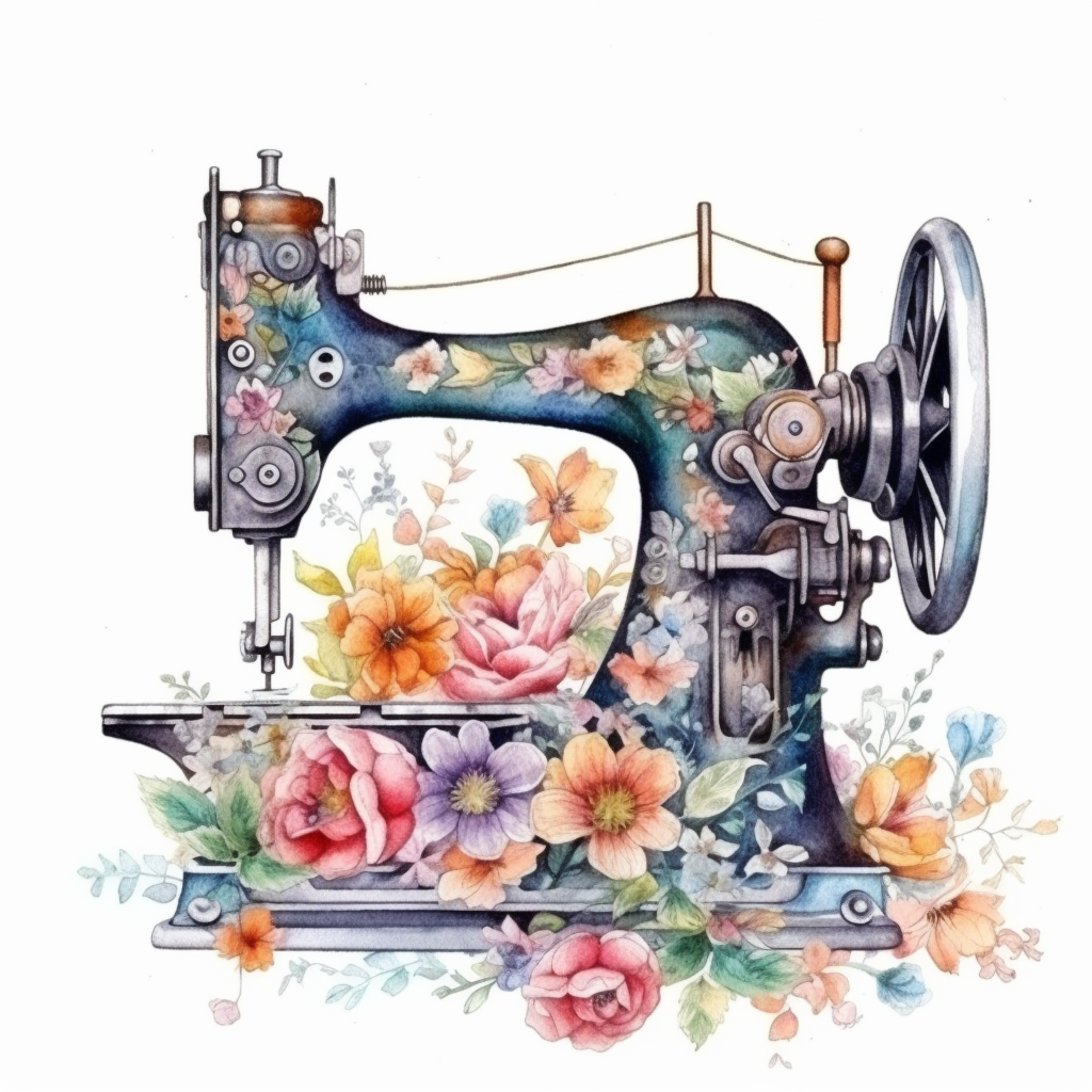 Flower Sewing Machine Diamond Art Kit