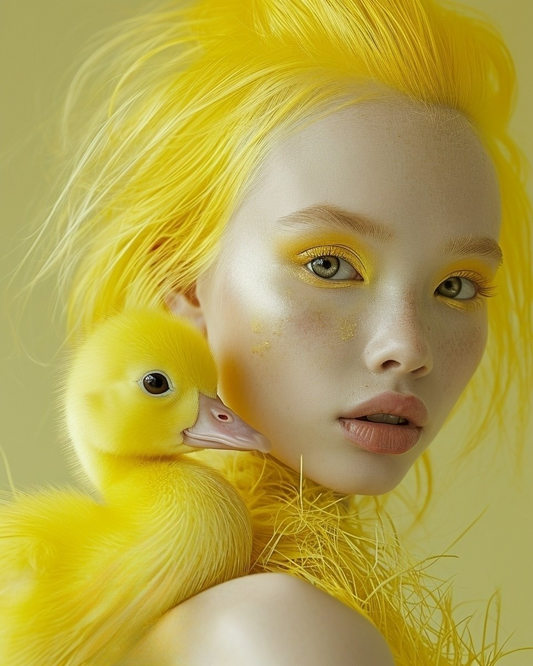 Yellow Duckling Girl1 Diamond Art Kit