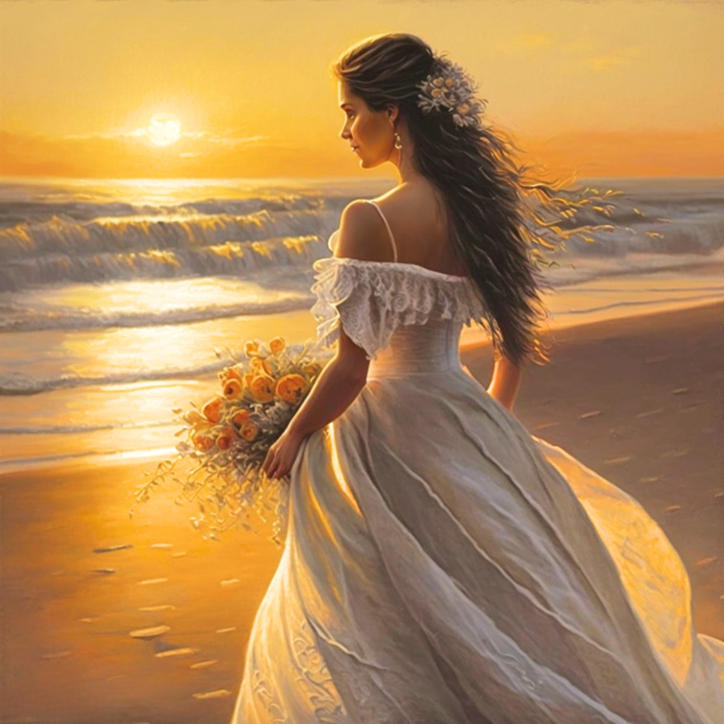 Sunset Beach Bride Diamond Art Kit