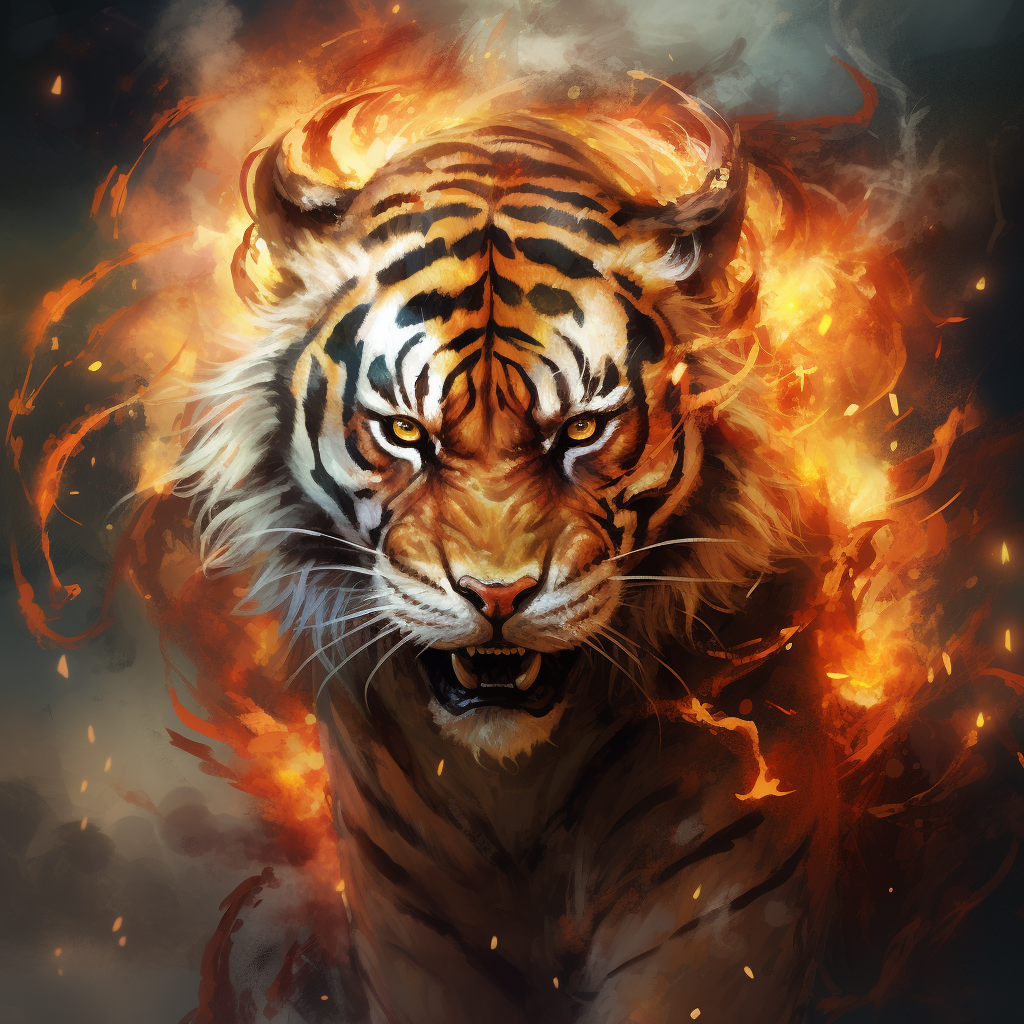 Tiger In Flames Diamond Art Kit