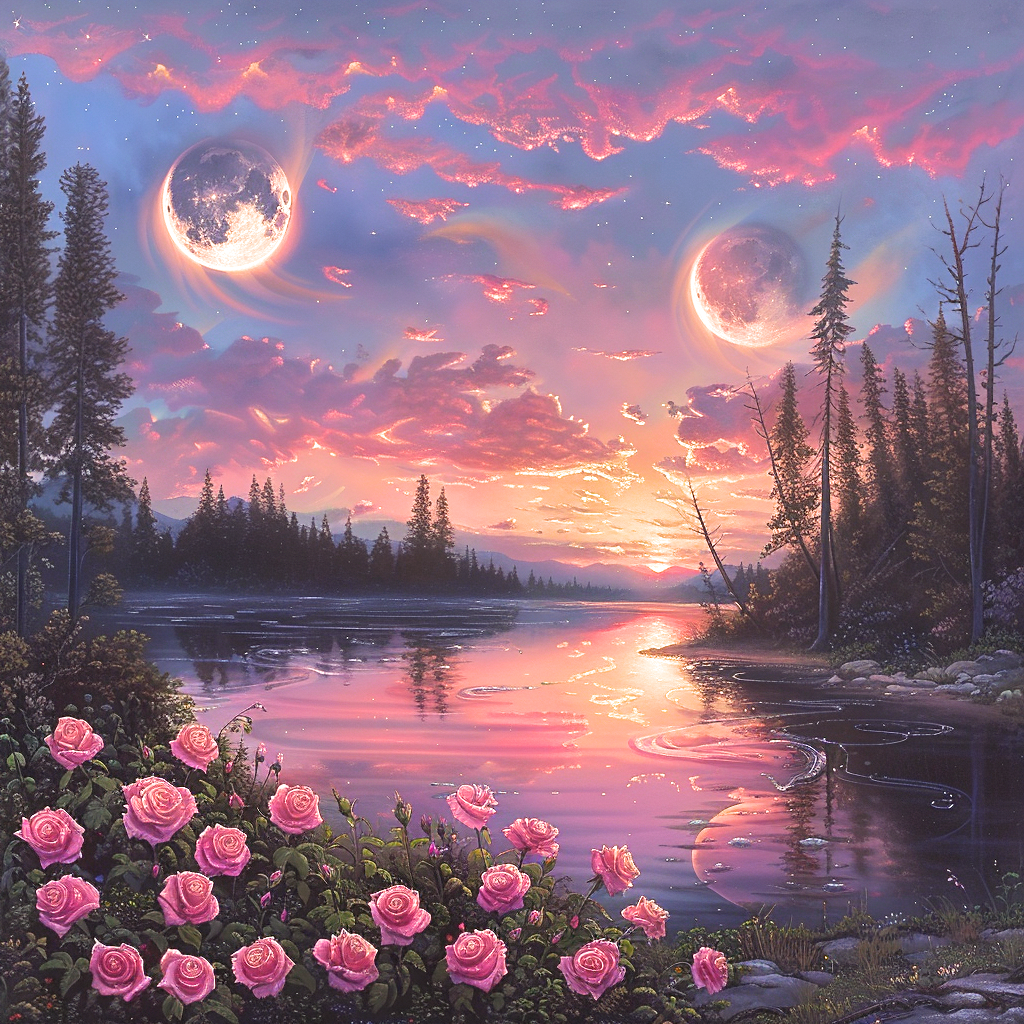 Doublemoon Roses By The Lake Diamond Art Kit