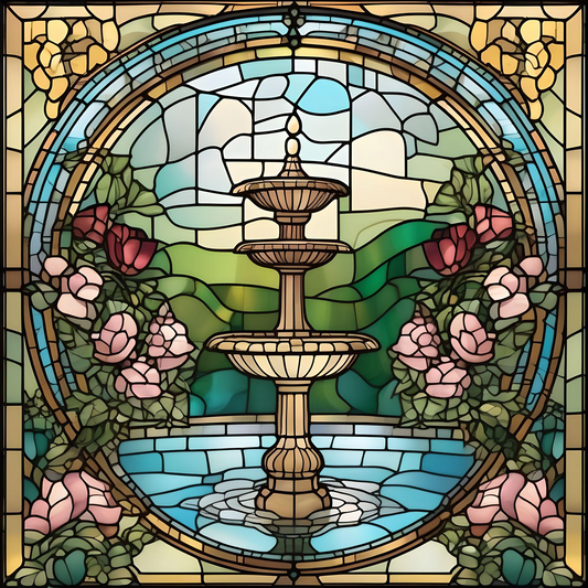 Abstract Three Tier Water Fountain Diamond Art Kit