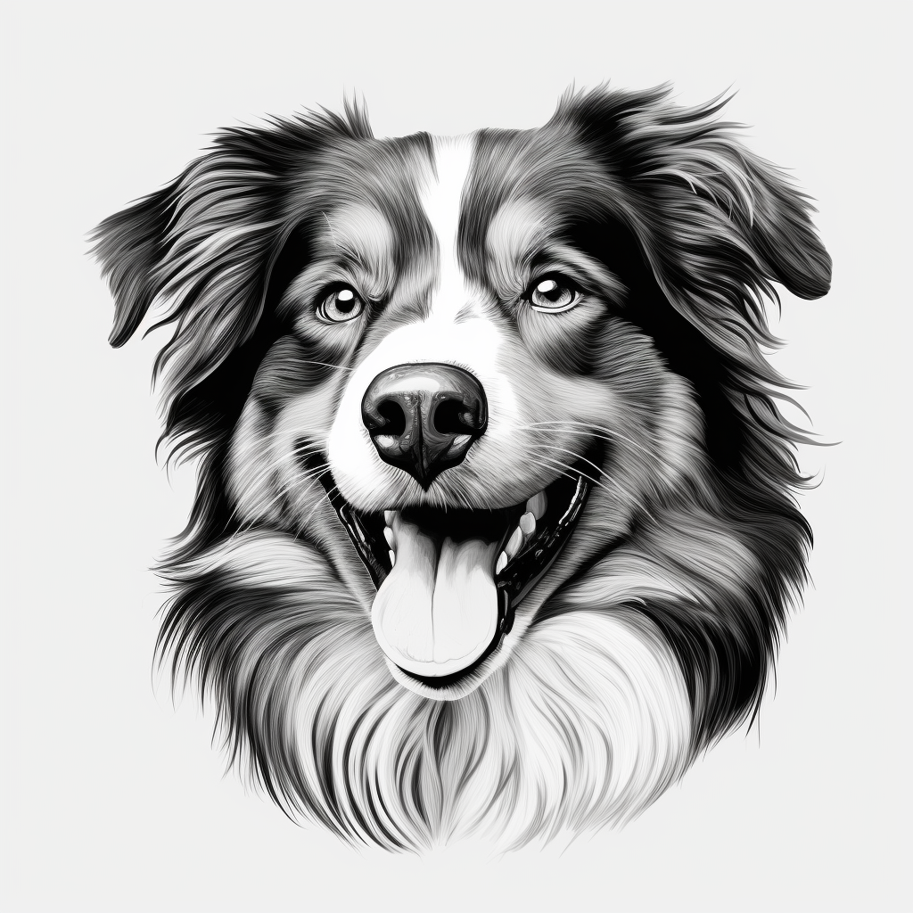 Black White Australian Shepherd Diamond Art Kit