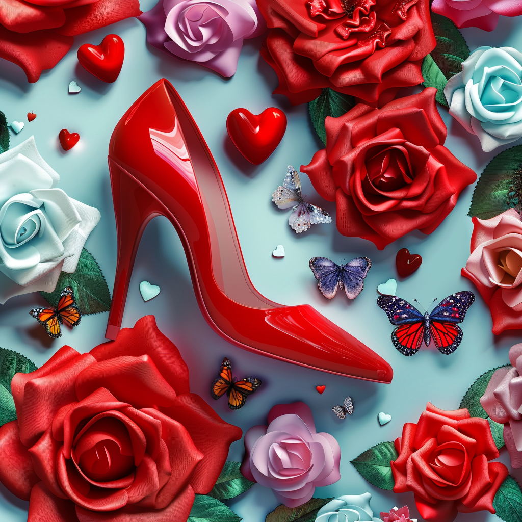 Red Roses Red Stilleto Diamond Art Kit