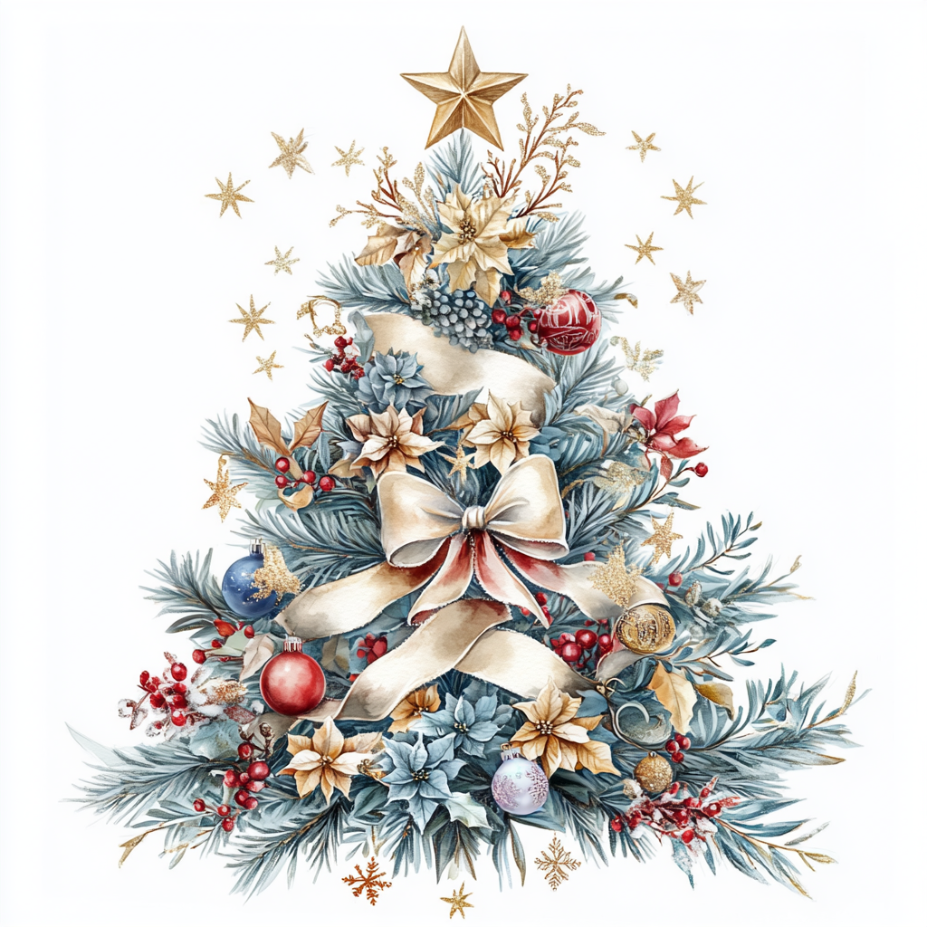 Yellow Bow Christmas Tree Diamond Art Kit