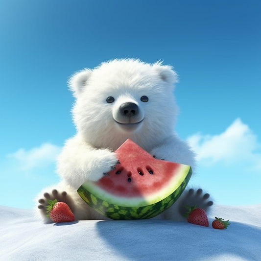 Watermelon Polar Bear Diamond Art Kit