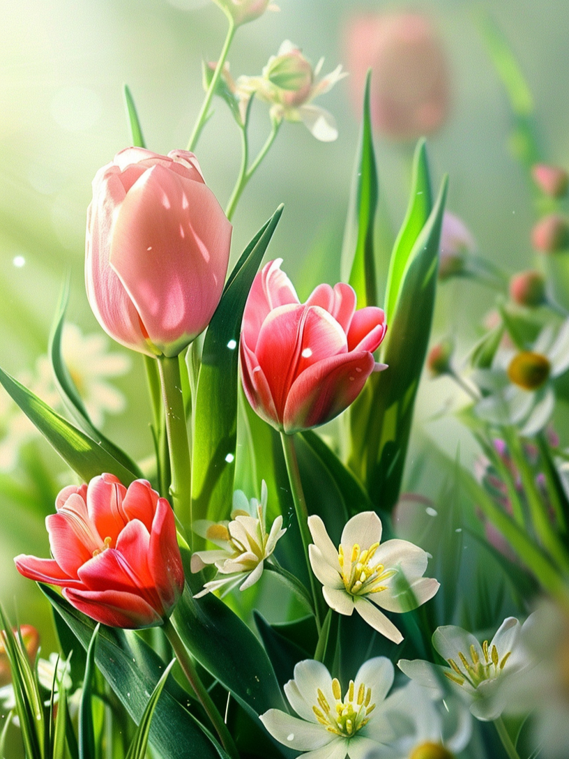 Tulips In The Sunlight Diamond Art Kit