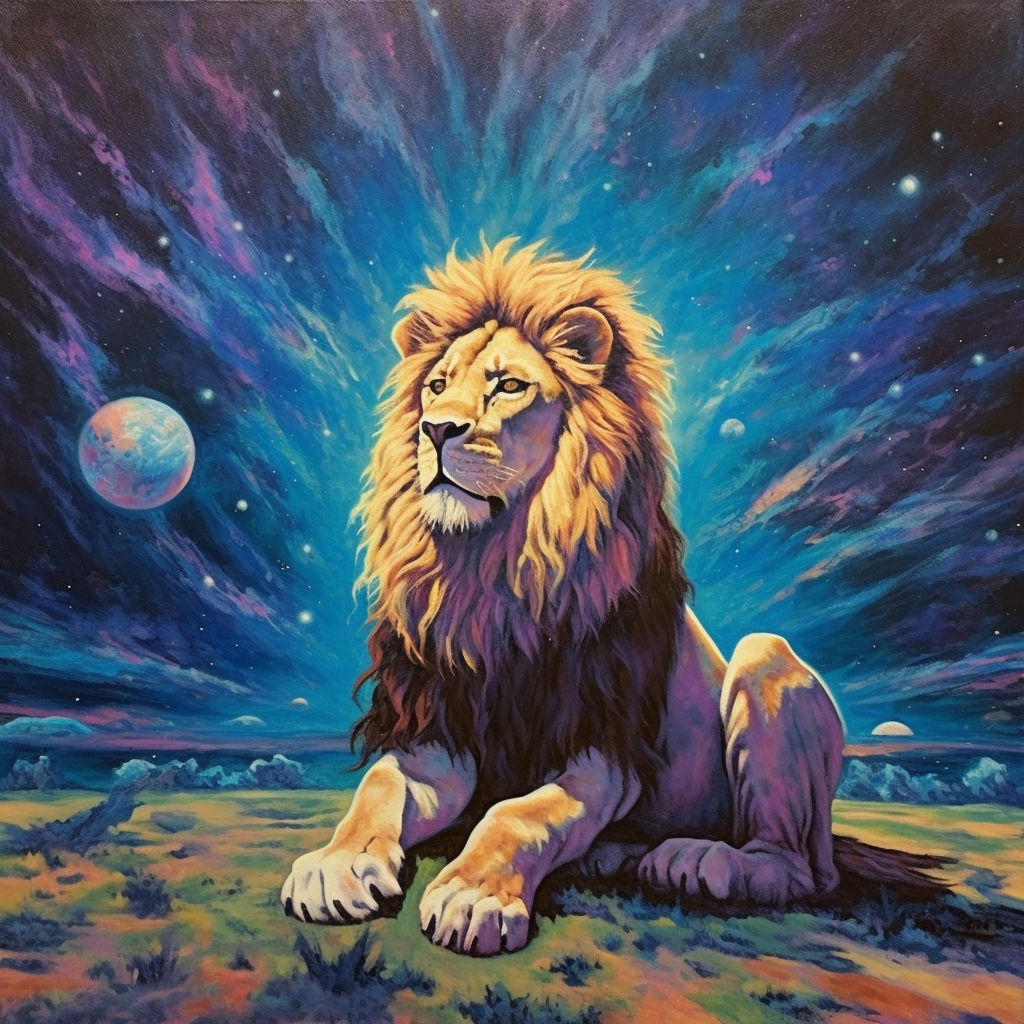 Blue Galaxy Sky Lion Diamond Art Kit