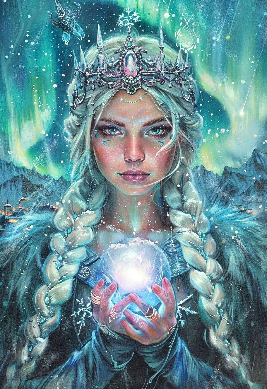 Glowing Orb Northern Lights Princess 2 Diamond Art Kit