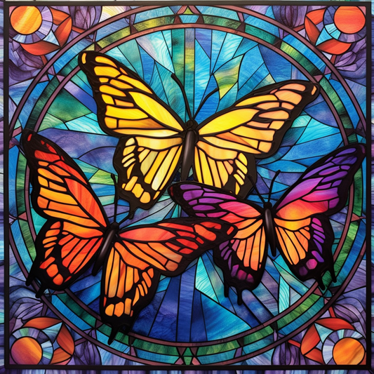 Three Abstract Butterflies Diamond Art Kit