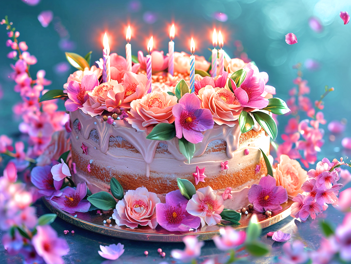 Flower Birthday Cake Diamond Art Kit