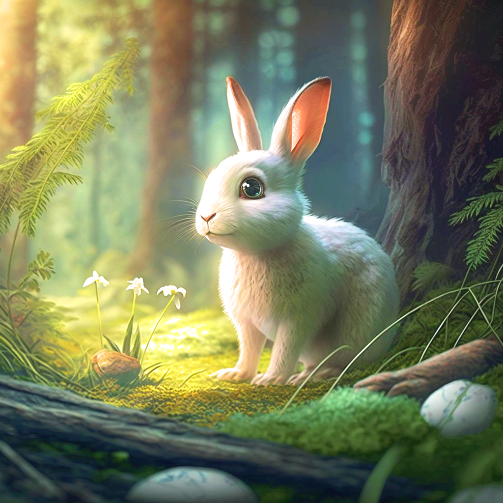 White Rabbit In The Woods Diamond Art Kit