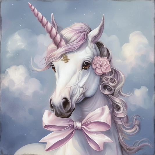 Pink Bow Unicorn Diamond Art Kit