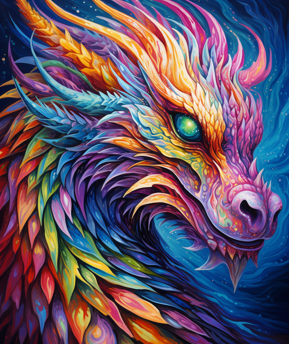 Bright Rainbow Dragon Diamond Art Kit