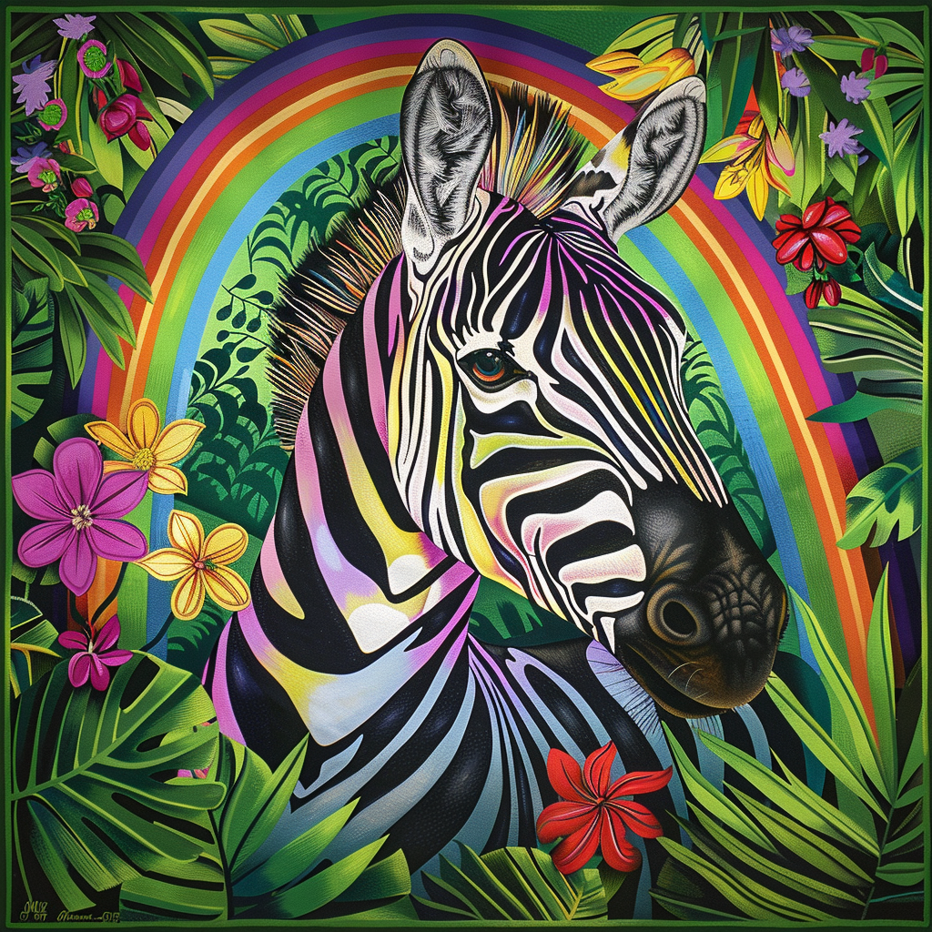 Abstract Rainbow Zebra Diamond Art Kit