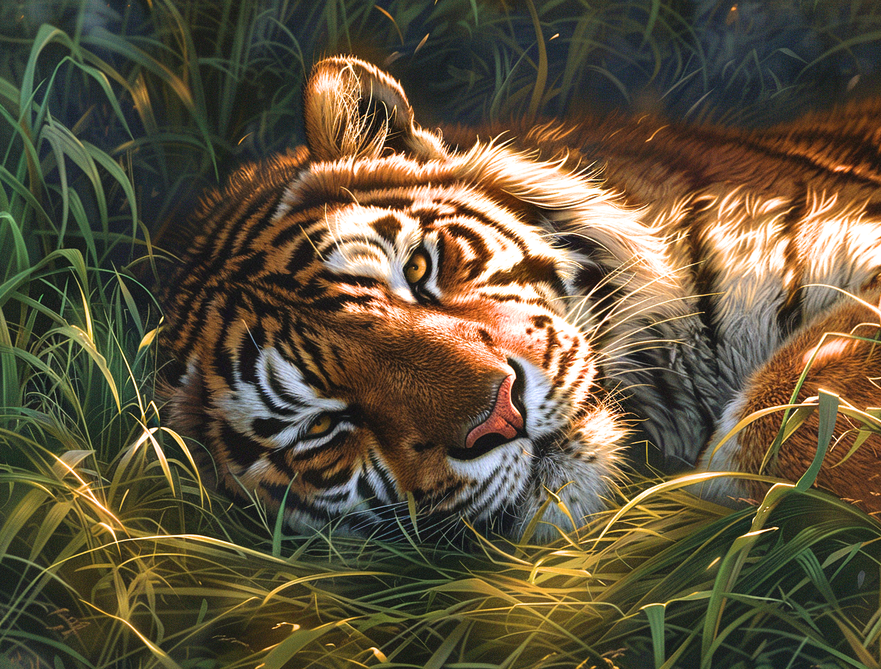 Resting Tiger Diamond Art Kit