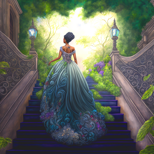 Girl On The Stairs Diamond Art Kit