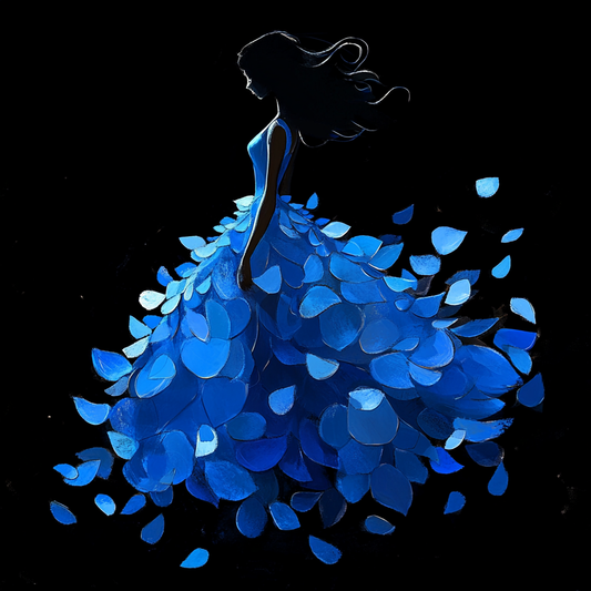 Blue Petal Dress Diamond Art Kit