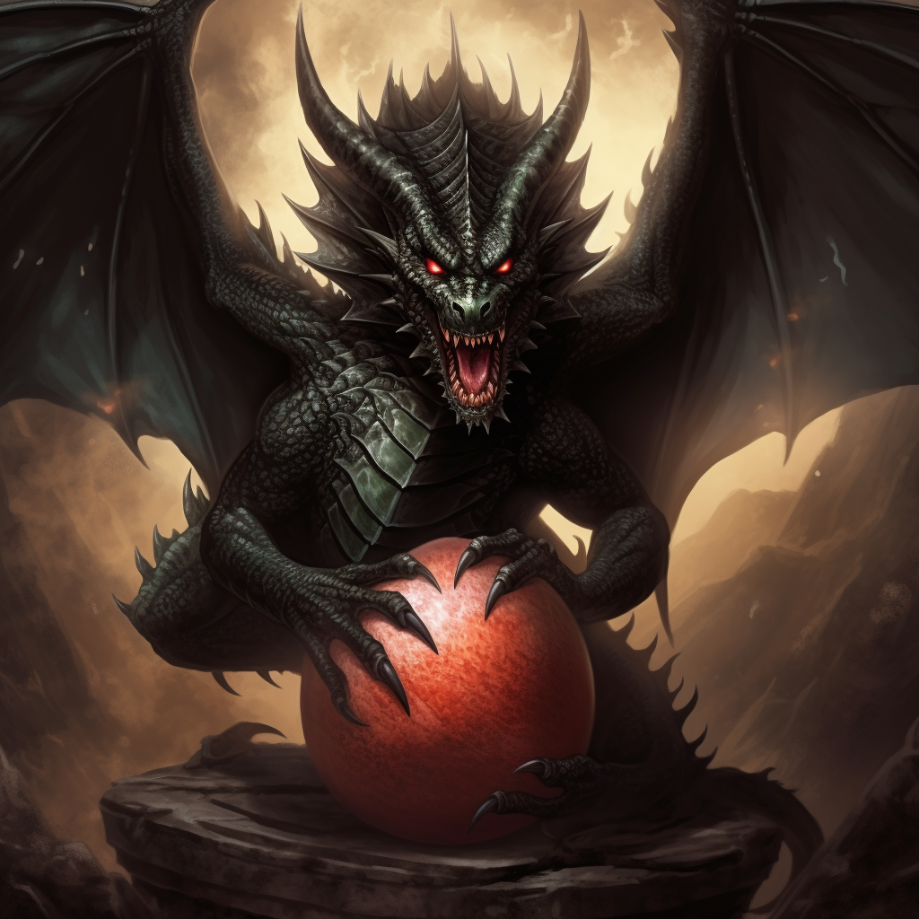 Red Ball Black Dragon Diamond Art Kit