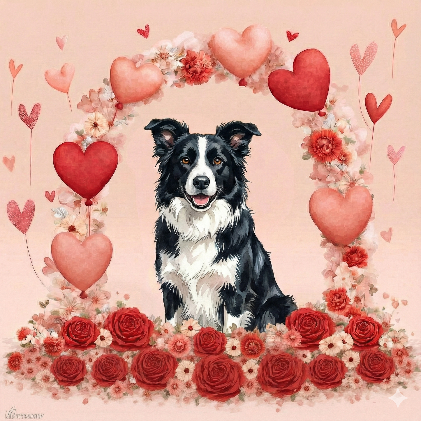 Heart Arch Border Collie Diamond Art Kit