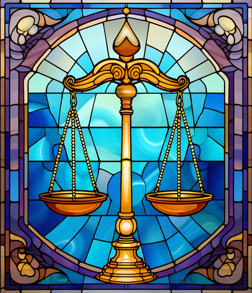 Blue Purple Abstract Scales Of Justice Diamond Art Kit