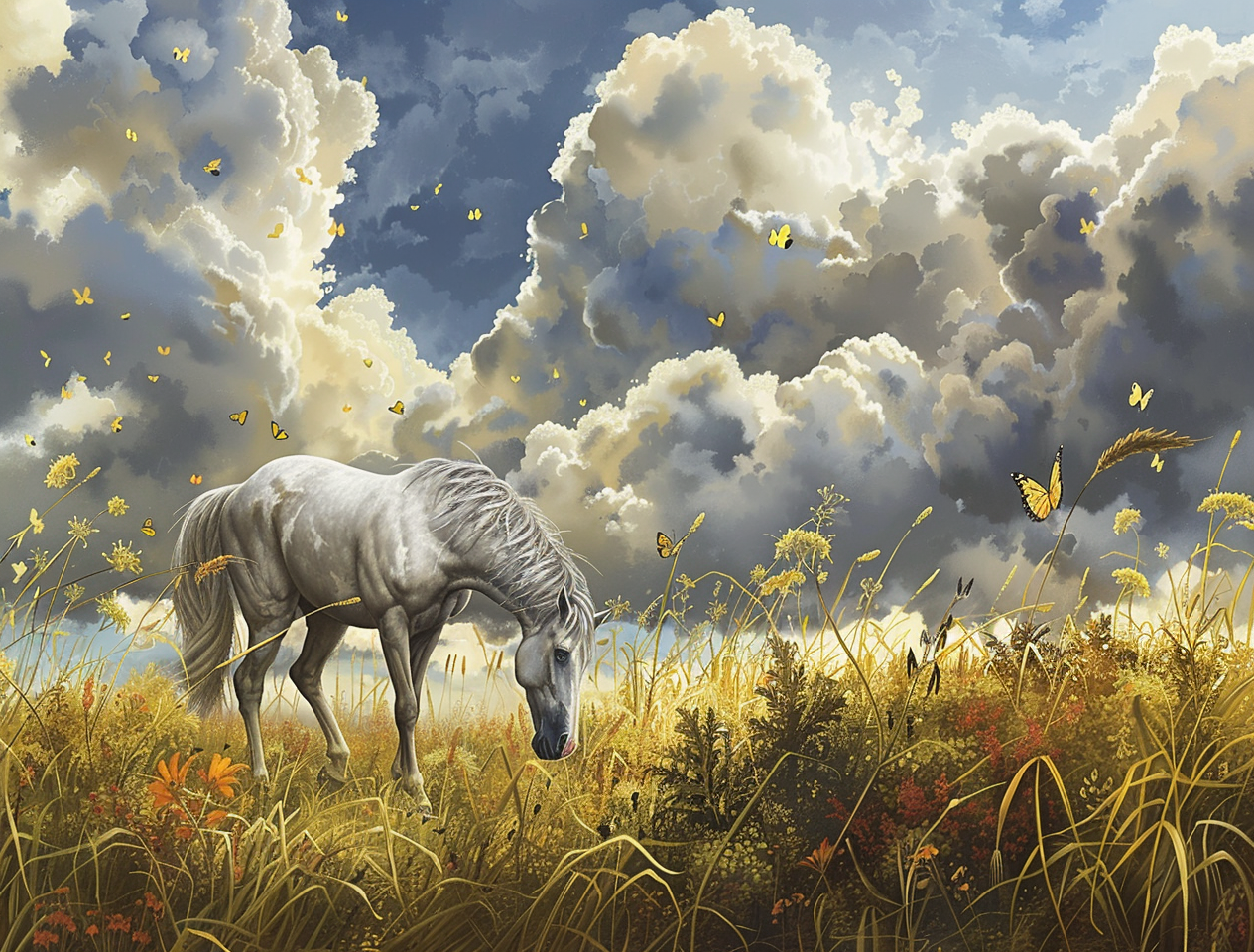 Butterfly Pasture Whitehorse Diamond Art Kit