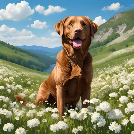 Chesapeake Bay Retriever Meadow Diamond Art Kit
